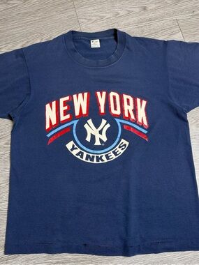 Vintage New York Yankees 1980s Champion Tag T Shirt Made In USA Reggie Jackson L